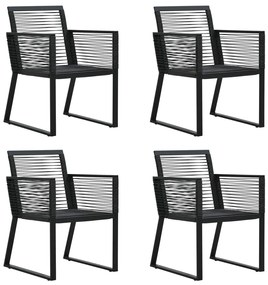 Set da Pranzo da Giardino 5 pz in Rattan PVC Nero