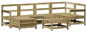 Set divani da giardino 7 pz in legno impregnato di pino