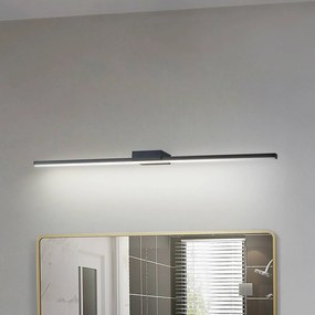 Lucande Luce per specchio a LED Kivana, nero, metallo, 90 cm, IP44