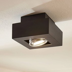 Arcchio faretto Vince, 14 x cm, nero, metallo, GU10 VINCE Arcchio, dimmerabile, Nero, Corridoio, Alluminio, Moderno, Faretto