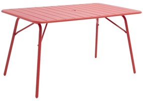 Tavolo da pranzo per giardino Cafe origami struttura e superficie in Acciaio  rosso per 4 persone 140x80cm