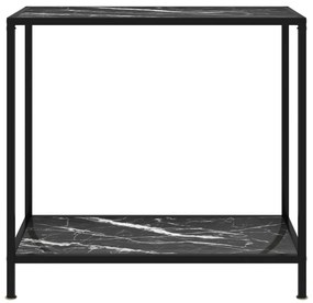 Tavolo consolle nero 80x35x75 cm in vetro temperato
