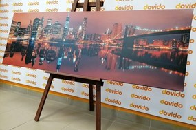 Stampa su tela – Riflesso di Manhattan nell'acqua