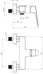 Deante BQL_040M - Miscelatore doccia BLUR cromato lucido