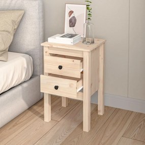 Comodini 2 pz 40x35x61,5 cm in legno massello di pino