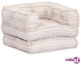 vidaXL Pouf Modulare Singolo Beige in Tessuto
