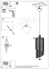 Lampadario su filo ALEXIA 1xE27/60W/230V