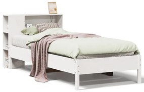 Letto libreria senza materasso bianco 100x200 cm legno di pino