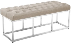 Panchina Amun İn Stoffa E Acciaio Inossidabile / Creme / 120 C