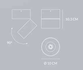 Cyber plafoniera soffitto/parete 870lm 11 5w 3000k