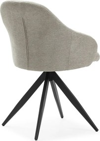 Set di sedie da pranzo grigio chiaro in imbottito con braccioli 2 pz Tamara – Marckeric