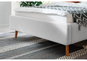 Letto matrimoniale imbottito grigio chiaro con contenitore con rete inclusa 140x200 cm Lotte – Meise Möbel