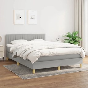 Giroletto A Molle Con Materasso Grigio Chiaro 140x190cm Tessuto /