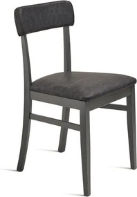 Sedia in ecopelle Nera con struttura in legno LIPSIA 2 sedie