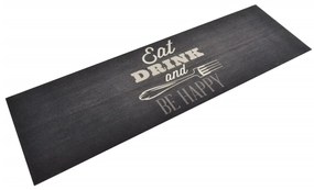 Tappeto Da Cucina Lavabile Nero Cucina 60x180 Cm Velluto /
