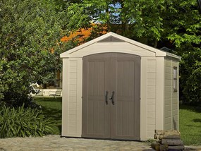 Casetta da Giardino Porta Attrezzi 256,5x182x243 cmin Resina Keter Factor 8x6 Beige...