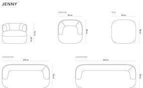 Poltrona grigio chiaro in tessuto bouclé Jenny - Micadoni Home