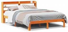 Letto Senza Materasso Marrone Cera 120x200 Cm İn Legno Di Pino /