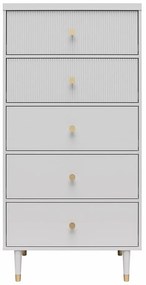 Cassettiera alta grigio chiaro 70x141 cm Elizabeth - CosmoLiving by Cosmopolitan