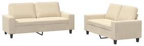 Set di divani 2 pz crema in tessuto