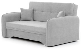 Divano grigio chiaro allungabile/con contenitore e rivestimento in ciniglia 155 cm Laine – ELTAP