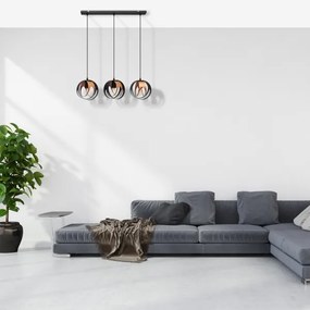 Lampadario a sospensione con filo MOONLIGHT 3xE27/15W/230V nero/rame