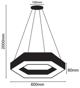 Lampadario LED a sospensione con filo LED/28W/230V 4000K diametro 60 cm