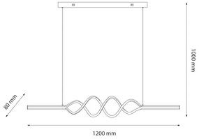 Lampadario LED a sospensione con filo ANCONA LED/36W/230V oro