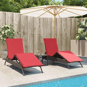 Lettini Prendisole 2 Pz Con Tavolino Marrone İn Polyrattan /