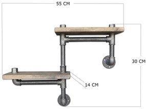 Mensola da parete BORURAF 30x55 cm abete