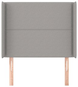 Testiera ad orecchio grigio chiaro 93x16x118/128 cm in tessuto