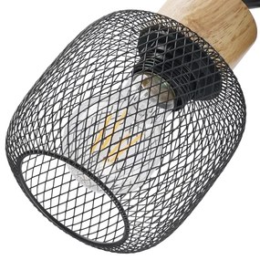 Brilagi - Faretto BASKLITE 3xE27/15W/230V legno di caucciù/nero