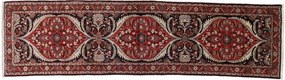 Tappeto 310x80 Rosso (Iran) Annodato A Mano
