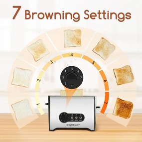 Aigostar - Tostapane a due fori 900W/230V cromo