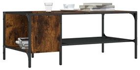 Tavolino Salotto Ripiano Rovere Fumo 100x51x40cm Multistrato /