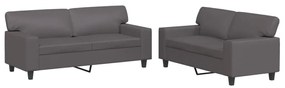 Set di divani 2 pz grigio in similpelle