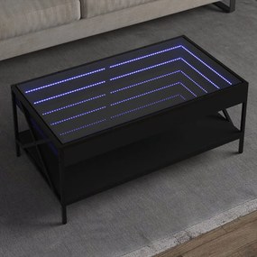 Tavolino Da Salotto Con Led Infinity Nero 90x50x38 Cm /