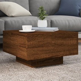 Tavolino Da Salotto Rovere Marrone 55x55x31cm Legno Multistrato /