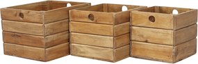 SUSAN - set di 3 cassette in legno di mogano