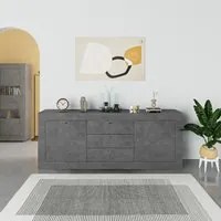 Madia 2 ante e 3 cassetti Ocean 210x45x84h colore grigio beton