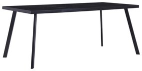 Tavolo Da Pranzo Nero 160x80x75 Cm İn Vetro Temperato /