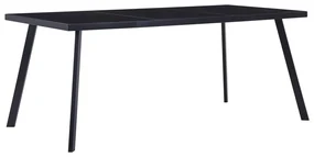 Tavolo Da Pranzo Nero 160x80x75 Cm İn Vetro Temperato /