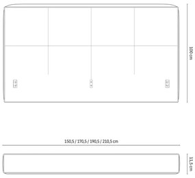 Letto matrimoniale imbottito blu con contenitore con rete inclusa 140x200 cm Simon Darren – Micadoni