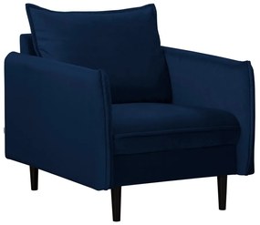 Poltrona blu scuro con rivestimento in velluto Juli – Ropez