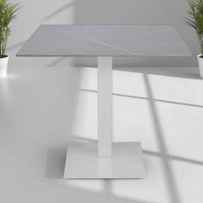 Tavolo da bar ristorante quadrato bianca 80x80 cm Top per esterno effetto Cemento H 75