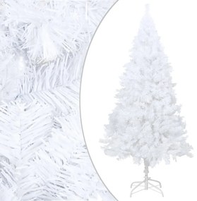 Albero di Natale Preilluminato con Palline Bianco 210 cm PVC