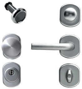 Accessori per porta in alluminio argento 6 pezzi