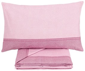 Completo letto singolo in flanella Beat  Colore Rosa, Dimensioni e Misure Singolo