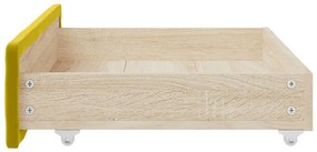 Cassetti da letto 2pz gialli in legno multistrato e velluto
