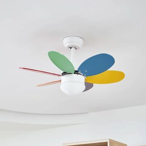 Ventilatore da soffitto Lindby con luce Litur, silenzioso, Ø 77 cm, E27